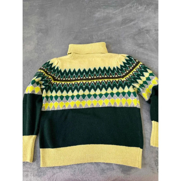 LOFT Multicolor Chevron Stitched Cowl Sweater Patterned Long Sleeve Knitted - Picture 7 of 7